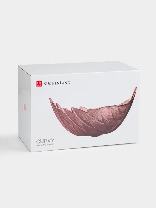 Fruit bowl, 28x15 cm, glass, color, Leaf, Curvy, image-6
