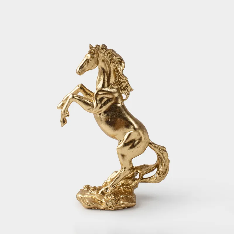 Statuette, 17 cm, polyresin, golden, Horse, Horse gold