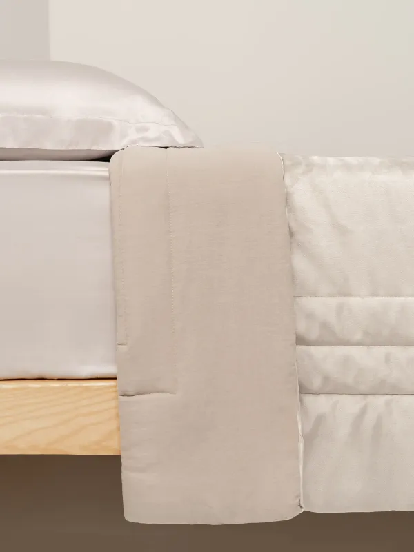 Bedspread, 240x260 cm, quilted, velvet/microfiber, beige, Frame, Stitch velvet, image-2