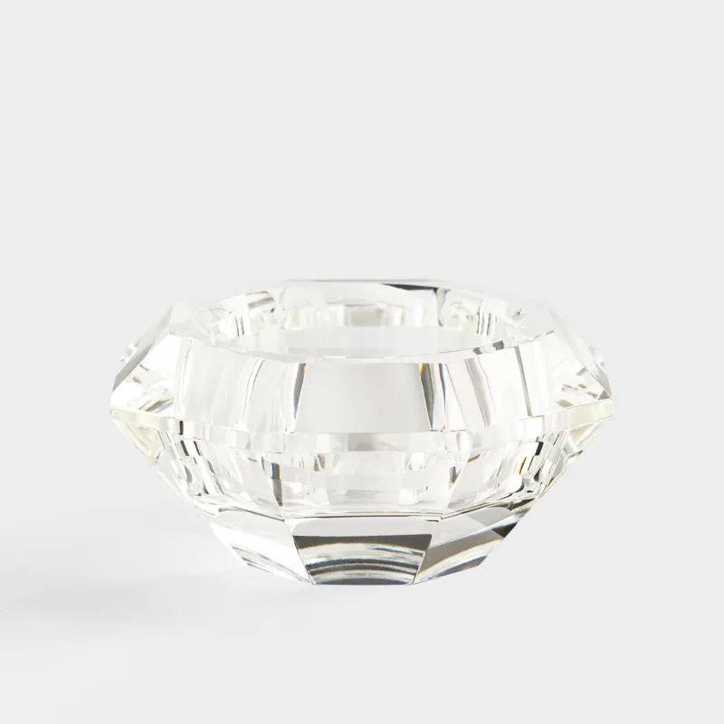 Candlestick, 7x3 cm, for tea candle, crystal glass, Diamond, Diamond