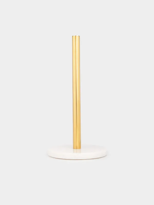 Paper towel holder, 32 cm, steel / marble, Golden white, Classic Marble, image-1