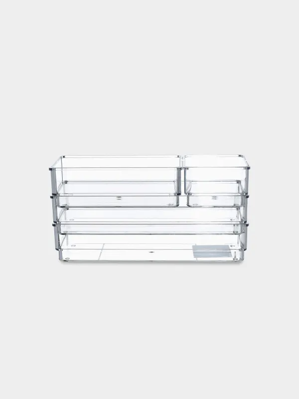 Set of organizer boxes, 4 pcs, plastic, Basic, image-0