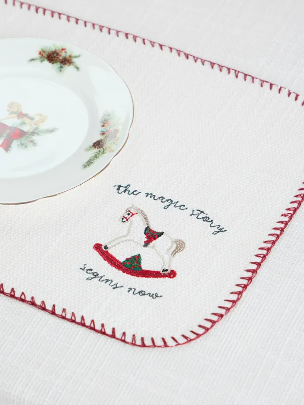 Placemat, 30x45 cm, with stitching, polyester, milky, Horse, Gunny traditions, image-3