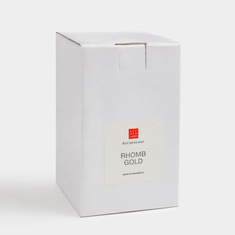 Glass, 12 cm, 340 ml, glass R, with golden edging, Rhomb gold, image-4