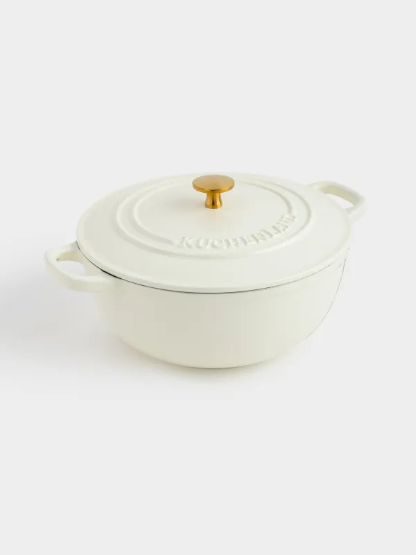 Cauldron, 25 cm, 3.5 l, with lid, cast iron, milk, Light kitchen, image-2