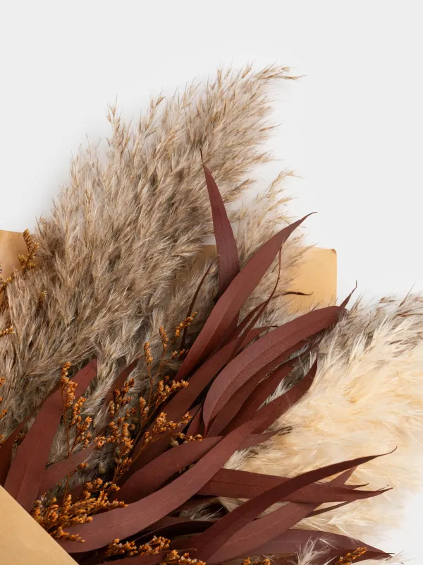 Decorative bouquet, 48 cm, dried flowers, Mixed grasses, Dried flower, image-3