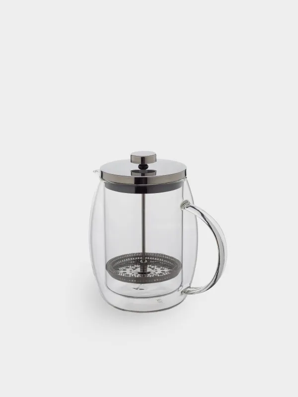 French press, 800 ml, glass B/ steel, round, Air, image-1