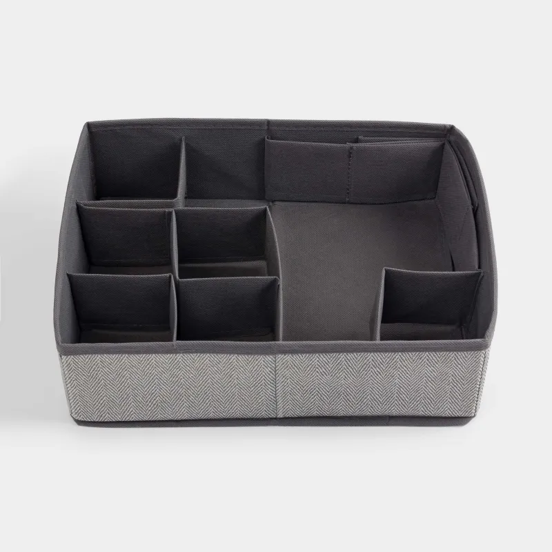 Organizer-divider for drawers, 32x24 cm, 12 otd, textile, gray, Pedant new, image-5