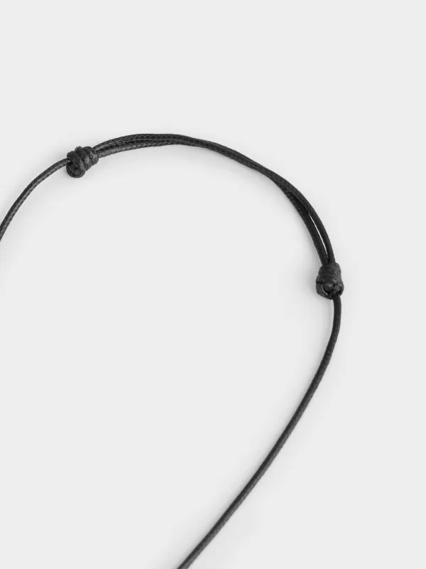 Chain-lace, 60 cm, with pendant, metal / polyester, Gold, Ring, Jewelry, image-2