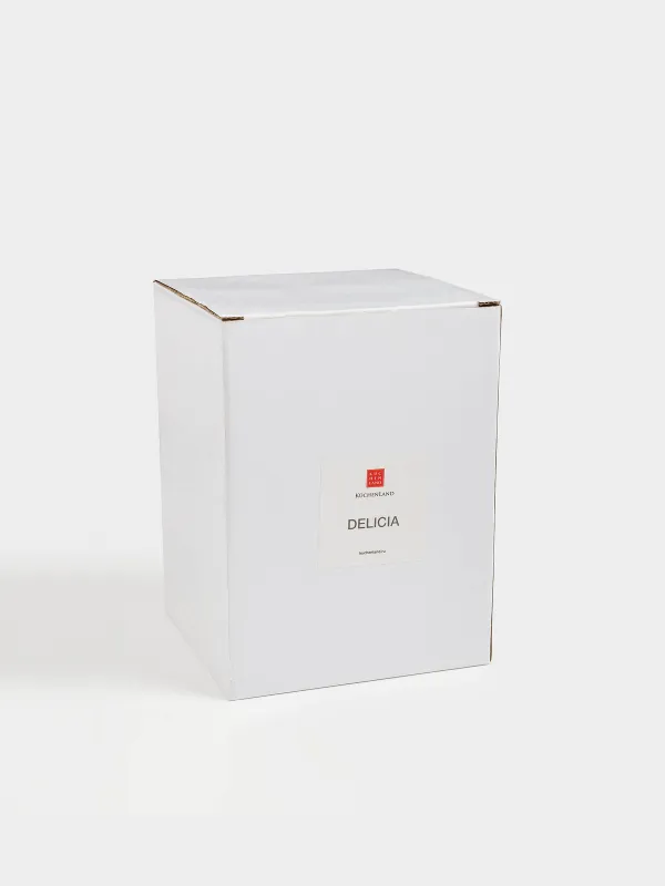 Storage container, 16 cm, 750 ml, with spoon, ceramic / wood, milky, speckled, Delicia, image-5