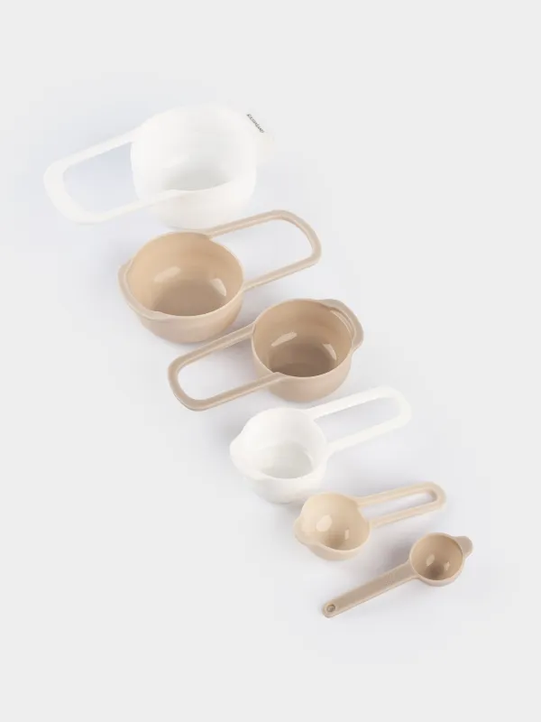 Measuring spoon set, 6 pcs, plastic, beige-cream, Bakery, image-3