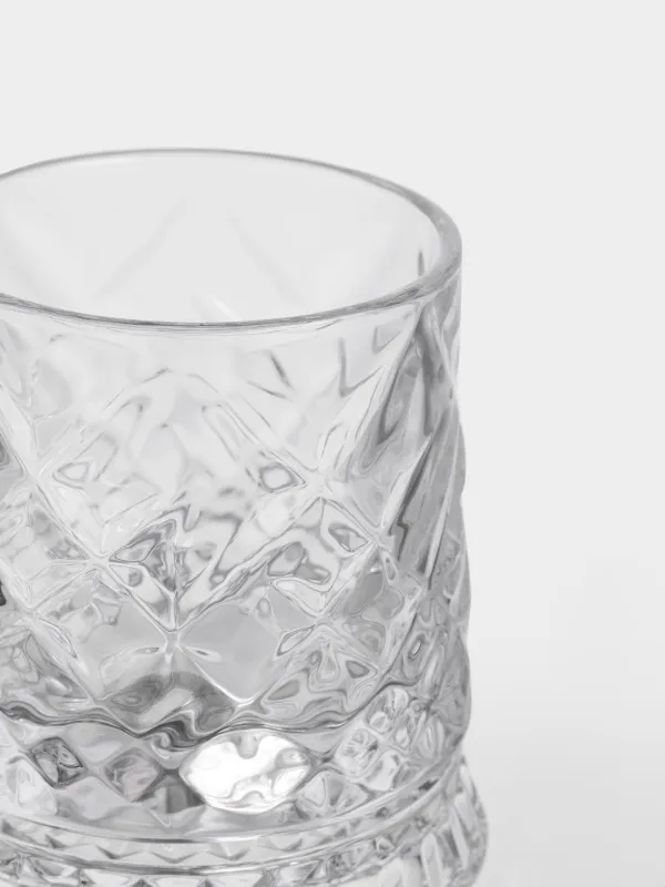 Drinking glass, 8 cm, 250 ml, on a stand, glass R, Rhomb, image-2