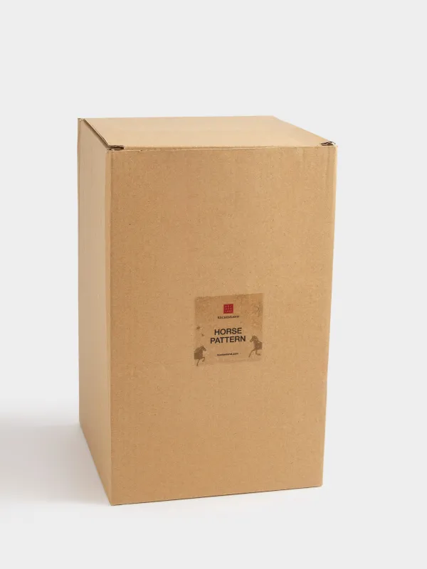 Flower vase, 24 cm, ceramic, milky, Horses, Horse pattern, image-5