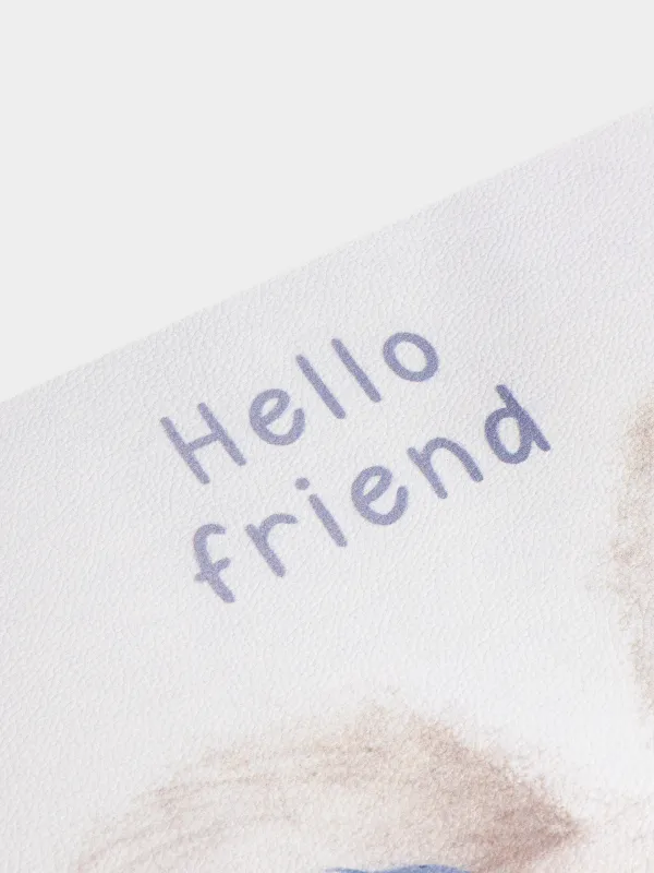 Placemat, 33x46 cm, PVC, rectangular, blue and white, Hello friend, Rock print, image-2