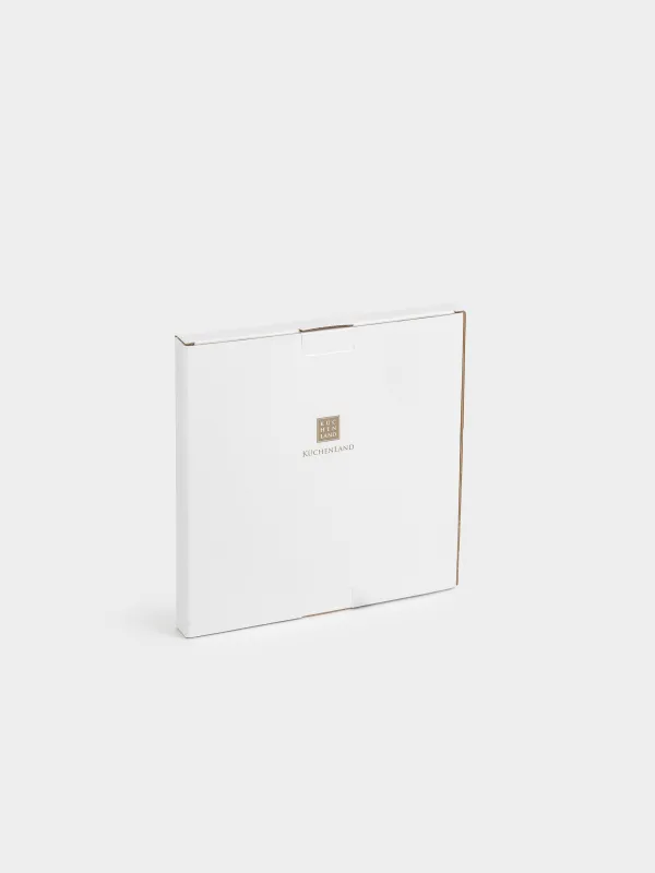 Snack plate, 21 cm, porcelain N, white, with golden edging, Pomegranates and orange, Christmas miracle, image-5