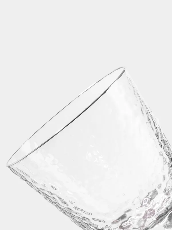 Drinking glass, 10 cm, 270 ml, 6 pcs, glass, with silver edging, Ripply silver, image-3