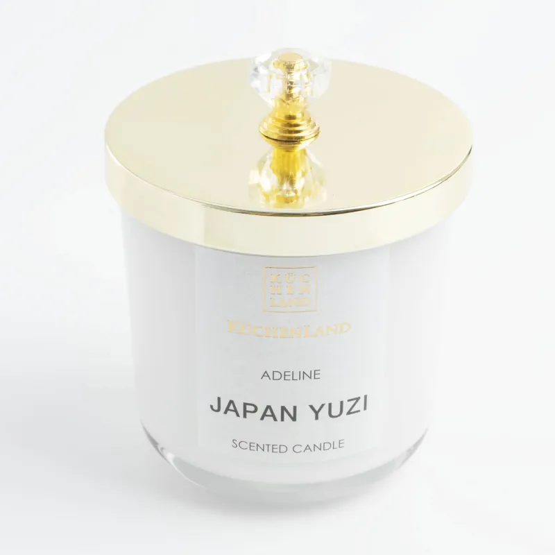 Scented candle, 9 cm, in a candle holder, with lid, glass, Japan Yuzi, Adeline, image-1