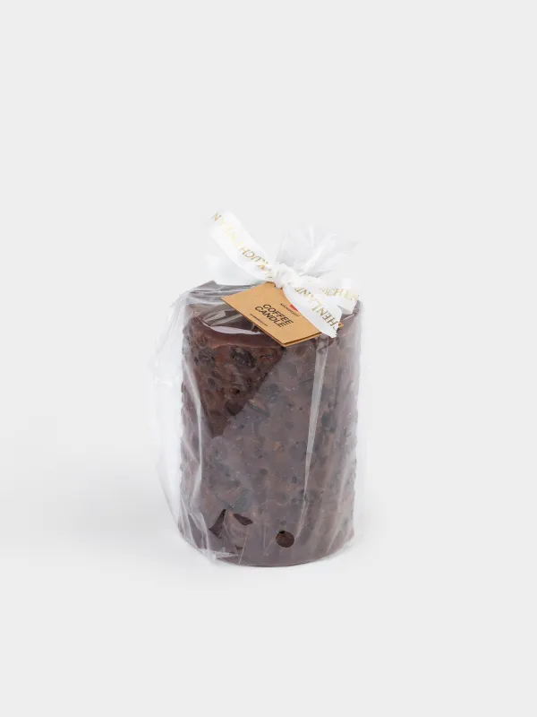 Candle, 8x10 cm, cylindrical, brown, Coffee, Coffee candle, image-3