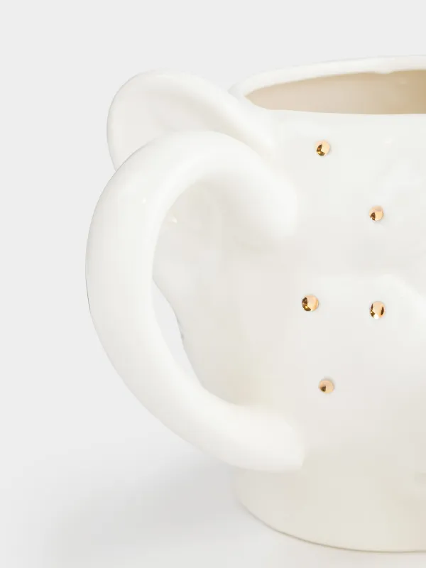 Mug, 400 ml, porcelain P, milk-golden, Panther, Panther, image-5