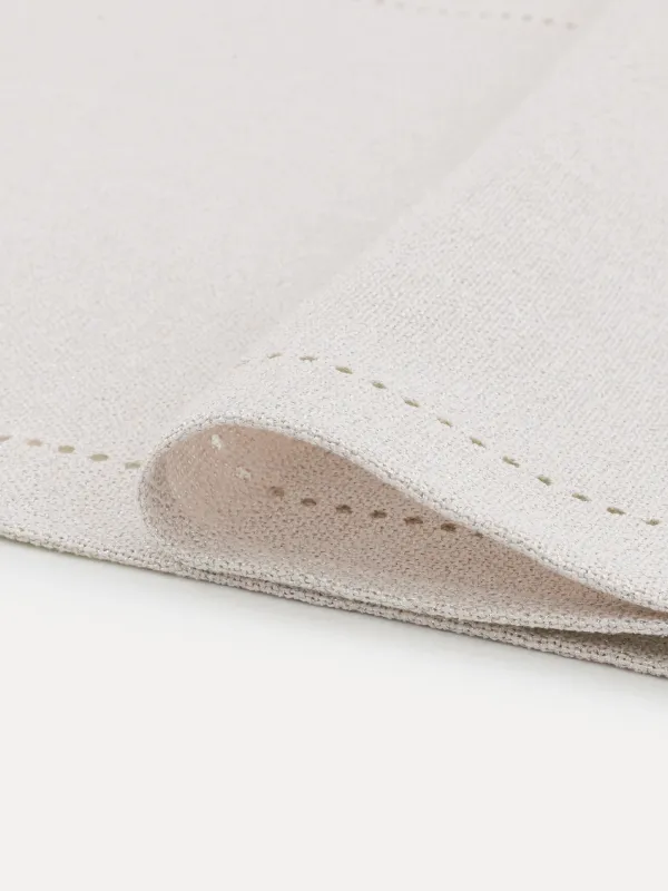 Table runner, 40x160 cm, polyester, silver-cream, Hemstitch, image-1