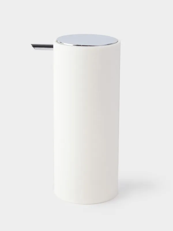 Liquid soap dispenser, 330 ml, plastic, milky, Eleos, image-0