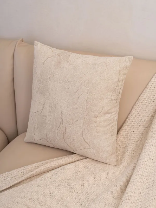 Decorative pillow, 45x45 cm, velvet, milky, Attitude, image-2