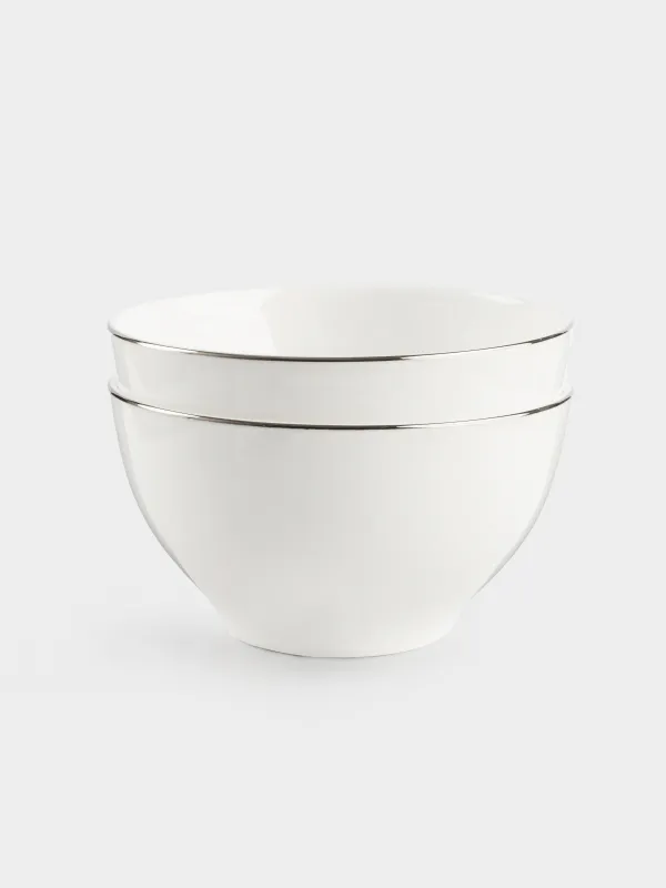 Bowl, 12x6 cm, 2 pieces, porcelain F, white, Ideal silver, image-0