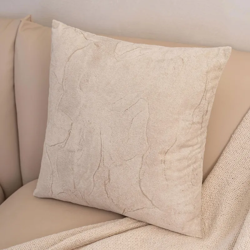 Decorative pillow, 45x45 cm, velvet, milky, Attitude