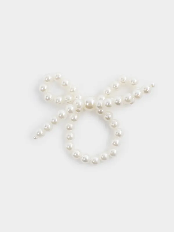 Napkin ring, 6 cm, plastic, white, Pearl bow, Pearl Antarctica, image-0