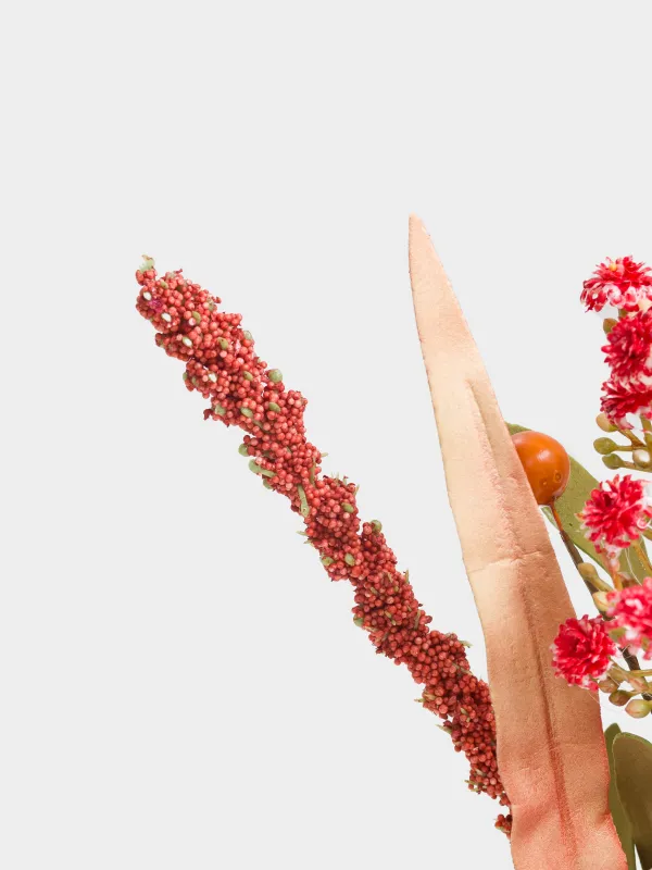 Decorative branch, 30 cm, foam/polyester, Pomegranate and flowers, Forest symphony decor, image-3