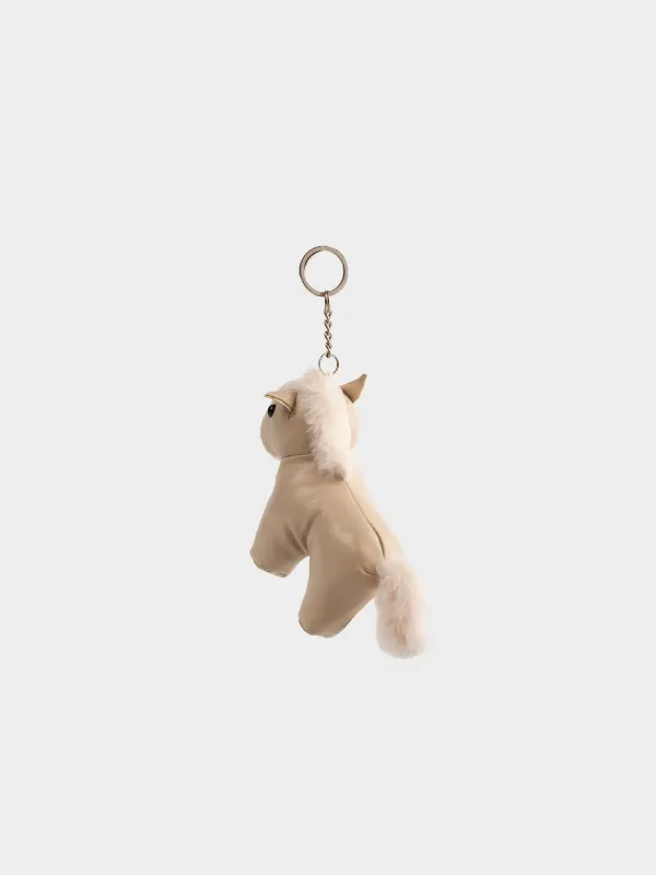 Keychain, 12 cm, polyurethane / metal, beige, Horse, Keychain toy, image-2