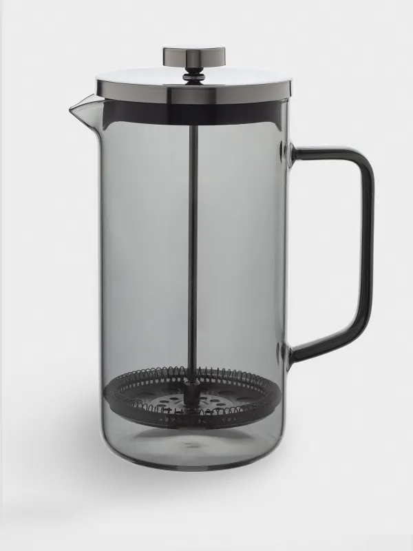 French press, 1,2 l, used glass / steel, grey, Flavor, image-0