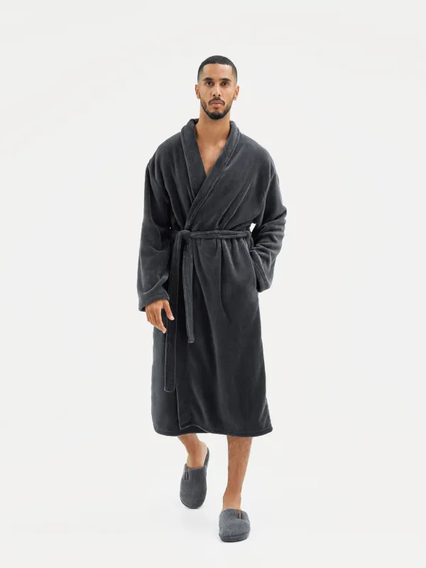 Men's slippers, home, p. 42-43, polyester, gray, Serious, image-4