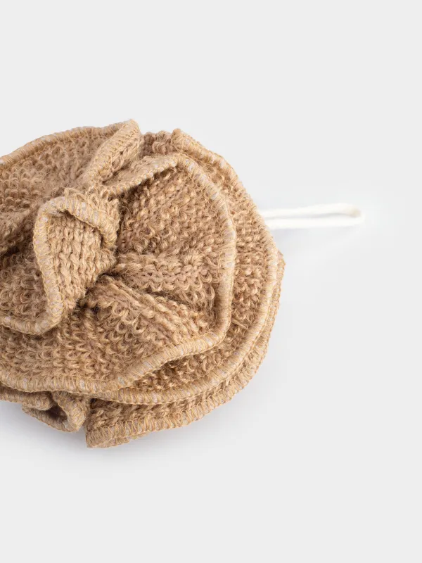 Body washcloth, 13 cm, hemp fiber, beige, Bow, Eco life, image-2
