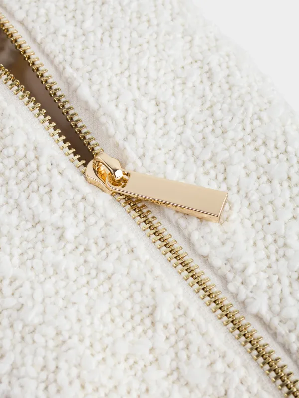 Cosmetic bag, 25x12 cm, with handle, Boucle, milky, Boucle beauty, image-2