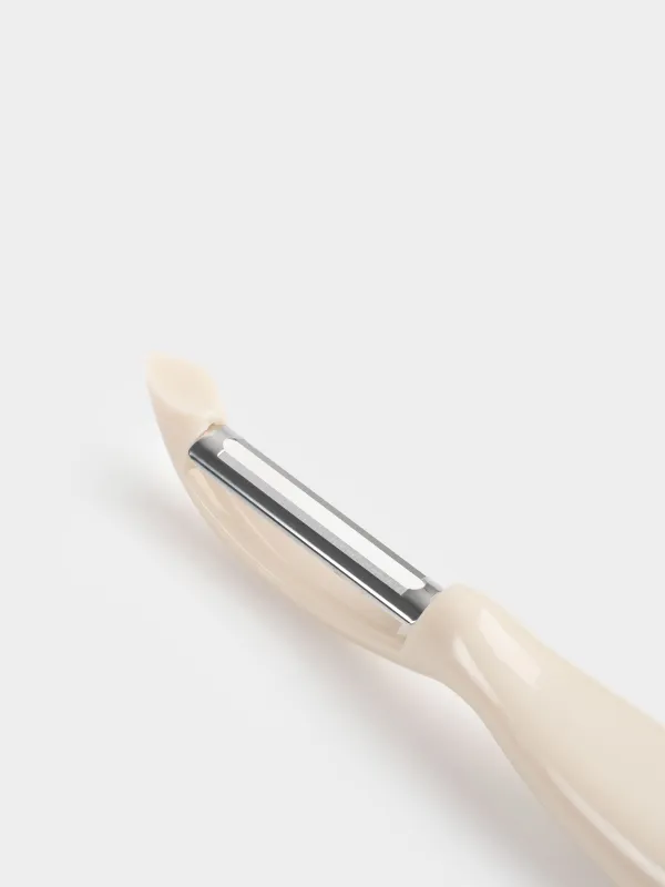 Vegetable peeler, 17 cm, steel / plastic, gray-milky, Regular, image-4