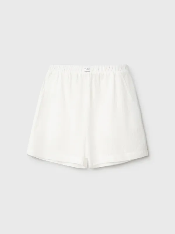 Women's shorts, homewear, size S, cotton, white, Stripes, Leticia, image-5