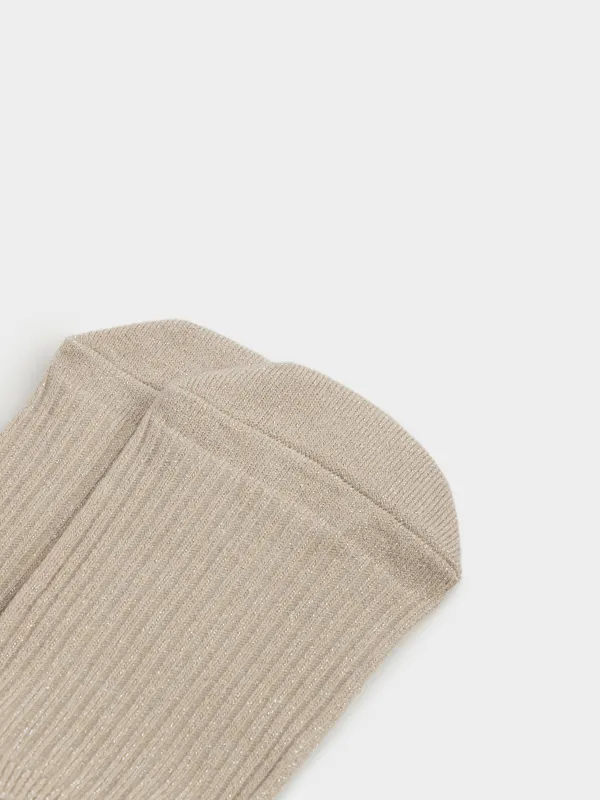 Women's track socks, size 36-38, cotton / nylon, sand, Glint, image-1