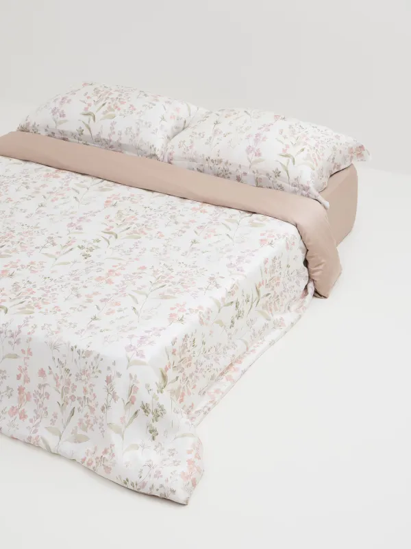 Bed linen set, euro, tencel 300 TC, milky beige, Branches, Tencel, image-2