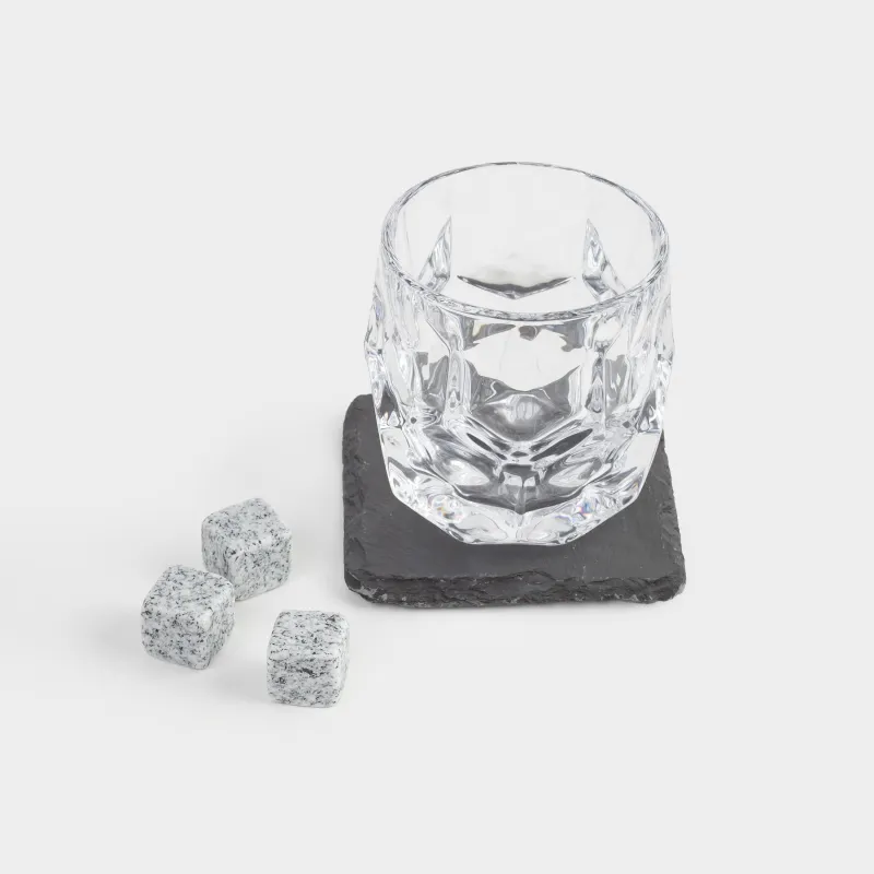 Whiskey set, 1 person, 5 items, in a box, glass / cubes/stand, glass / marble/slate, Bar, image-2