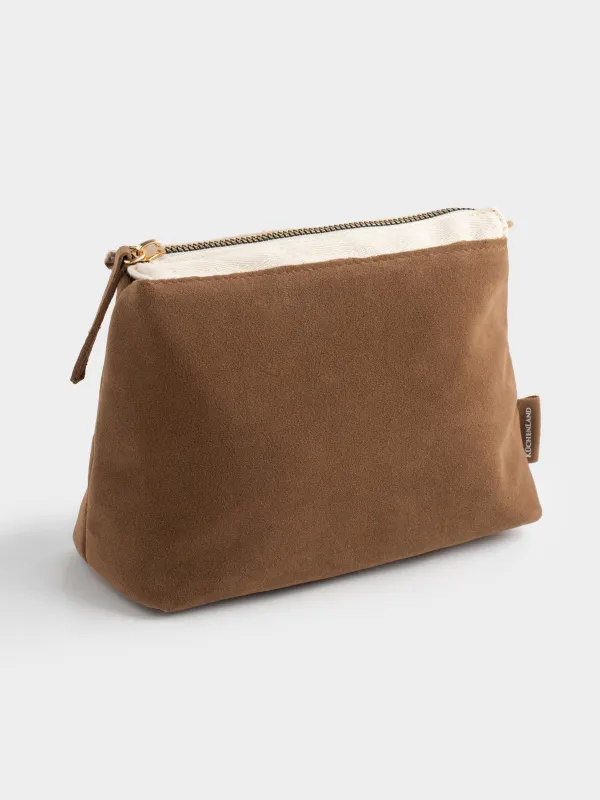 Cosmetic bag, 23x12 cm, polyurethane, sand, Krast, image-1