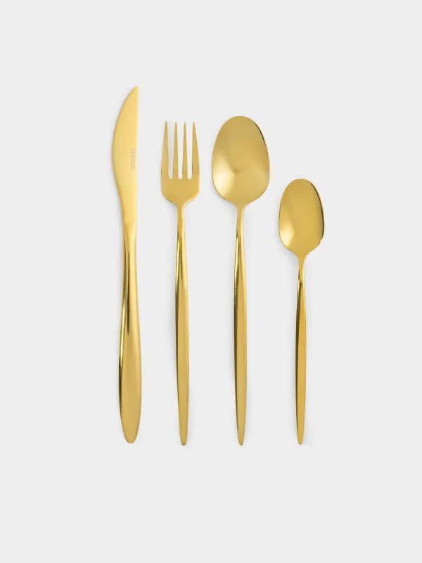 Tableware, 6 persons, 24 items, steel, golden, Istanbul, image-0