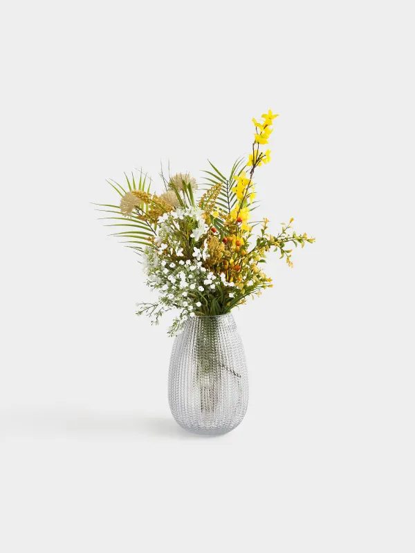 Flower vase, 26 cm, glass, gray-blue, Fantasy, image-5