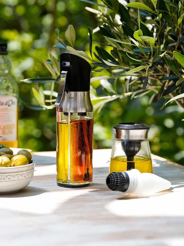 Oil and vinegar spray dispenser, 200 ml, 2 in 1, acrylic / steel, Black, Comfort, image-2