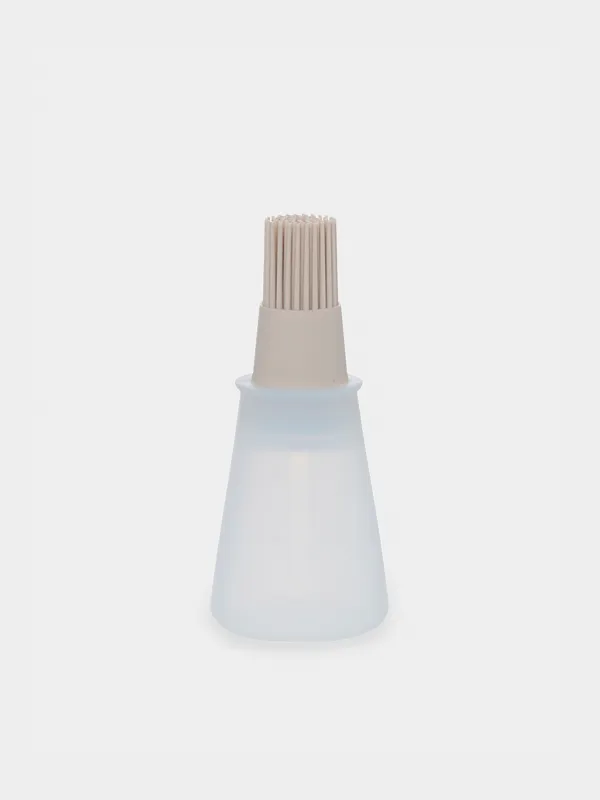 Oil container, 60 ml, with brush, silicone, Beige, Bakery