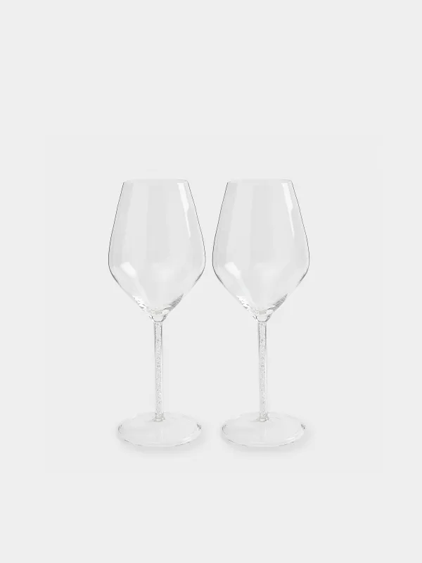 Drinking glass, 450 ml, 2 pcs, glass / rhinestones, Crystal, image-0