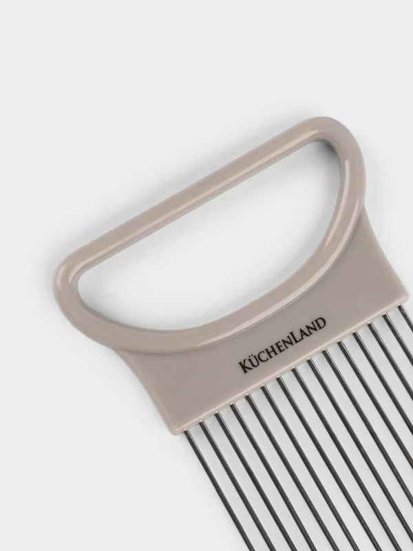 Onion slicer holder, 11x9 cm, plastic / steel, Beige, Soft Kitchen, image-1