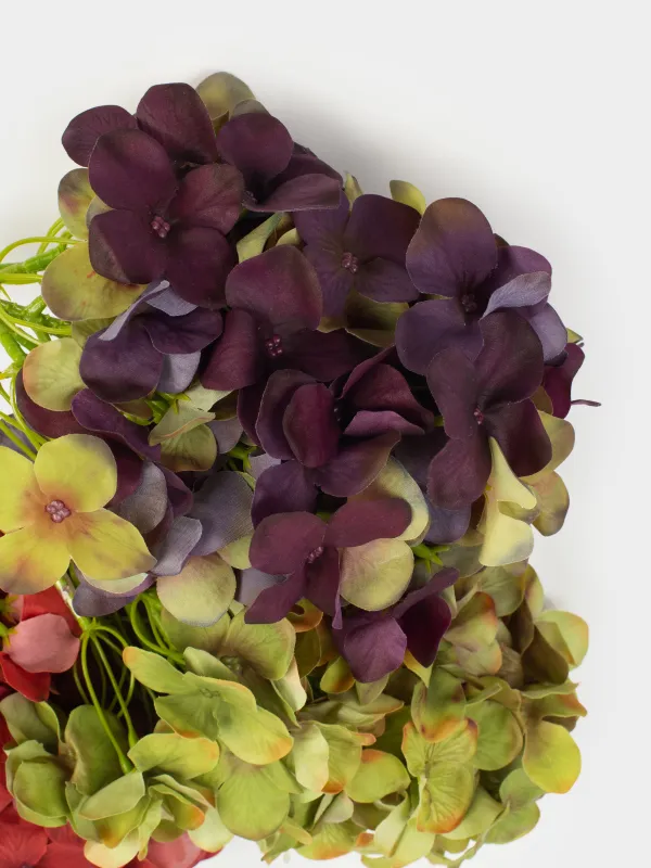 Decorative branch, 56 cm, polyester / metal, Purple hydrangea, Flower garden, image-2