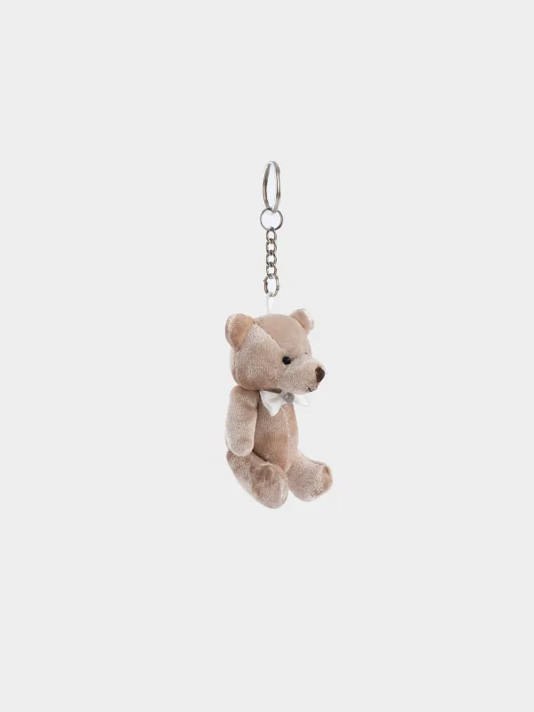 Keychain, 8 cm, soft, with moving paws, polyester / metal, golden, Bear, Bear, image-3