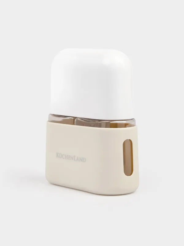 Travel bottle set, 2 pcs, with dispenser, in case, plastic, beige, Travel comfort, image-1